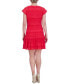ფოტო #2 პროდუქტის Petite Round-Neck Short-Sleeve Lace Dress