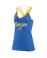 Фото #3 товара Women's Powder Blue Los Angeles Chargers Go For It Strappy Crossback Tank Top