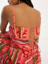 ASOS DESIGN corset bust detail bias midi dress in abstract floral print
