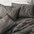 Фото #6 товара Euro Heavyweight Linen Blend Quilt Pillow Sham Dark Gray - Casaluna