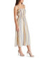 Women's Zuri Striped Smocked Midi Dress Sandy Beig, M - фото #4