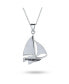 ფოტო #4 პროდუქტის Bling .925 Sterling Silver Nautical Sail Boat Sea Lover Ocean Vacation Ship Sailboat Pendant Necklace For Women