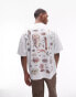 Фото #1 товара Topman extreme oversized fit t-shirt with front and back sea life print in white