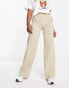 Bershka wide leg tailored trousers in mushroom US 10 - фото #2