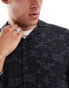 Фото #3 товара Hollister short sleeve revere collar textured rayon medallion print shirt in black