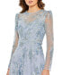 Фото #2 товара Women's Embellished Illusion Long Sleeve Midi Dress
