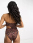 Фото #4 товара ASOS DESIGN bandeau cut out swimsuit in tortoise shell print