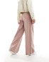 ASOS DESIGN wide leg D-ring trousers in mink