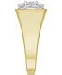 ფოტო #4 პროდუქტის Men's Diamond Square Set Band (1 ct. t.w.) in 14k Gold