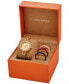 ფოტო #2 პროდუქტის Women's Reva Gold-Tone Stainless Steel Bangle Bracelet Watch 27mm Gift Set