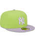 ფოტო #4 პროდუქტის Men's Neon Green, Lavender New York Yankees Spring Color Two-Tone 59FIFTY Fitted Hat