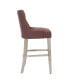 Фото #5 товара 29" Linen Fabric Tufted Buttons Upholstered Wingback Bar Stool