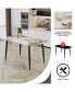 Фото #6 товара Patterned Sintered Stone Dining Table - 50"x30"x30"