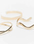 Фото #2 товара ASOS DESIGN pack of 3 cuff bracelets with mixed design in gold tone