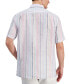 Фото #2 товара Men's Dart Striped Short-Sleeve Linen Shirt, Created for Macy's
