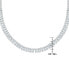 Macy's cubic Zirconia Princess and Round Tennis Necklace, 20" in 14K Gold Plated