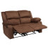 Фото #3 товара Harmony Series Chocolate Brown Microfiber Loveseat With Two Built-In Recliners