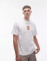 TOPMAN X ASHMOLEAN premium oversized fit t-shirt with tulip and butterfly print patch in white