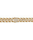 ფოტო #4 პროდუქტის Men's Cubic Zirconia Curb Link Chain Bracelet in 24k Gold-Plated Sterling Silver