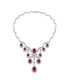 Фото #2 товара Подвеска Bling Jewelry коктейльная с большими кубическими циркониями в форме слезы рубинового цвета, модель V-образной горловины