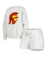 ფოტო #1 პროდუქტის Women's Ash USC Trojans Team Effort Pullover Sweatshirt and Shorts Sleep Set