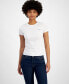 ფოტო #2 პროდუქტის Women's Cotton Slim-Fit Linear Logo T-Shirt