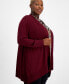 Фото #3 товара Plus Size Long-Sleeve Open-Front Cardigan