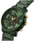 Men's Camo Chrono Matte Olive Green Ceramic Bracelet Watch 45mm