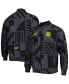 Фото #1 товара Men's Black Borussia Dortmund Pre-Match Raglan Full-Zip Training Jacket