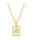 kensie gold-Tone Tag Zodiac Sign Pendant Necklace