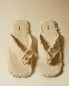 Фото #12 товара Frayed flat linen sandals