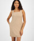Фото #4 товара Women's Square Neck Sleeveless Linen-Blend Shift Dress, Created for Macy's