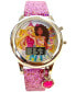 ფოტო #1 პროდუქტის Kid's Barbie Digital Pink Glitter Silicone Strap Watch 34mm