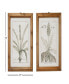 Фото #2 товара Wood Leaf Framed Wall Art with Brown Frame Set of 2, 17" x 21"