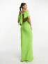 Фото #5 товара ASOS DESIGN flutter sleeve cowl neck maxi dress in apple green