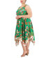 Фото #4 товара Plus Size Floral-Print Sleeveless Midi Dress