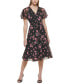 Фото #1 товара Women's Floral Flutter-Sleeve Midi Dress