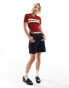 Фото #5 товара Reclaimed Vintage short sleeve knitted tee with contrast stripe in burgundy