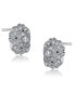 Фото #2 товара Classic Sterling Silver White Gold Plated with Cubic Zirconia Round Earrings
