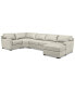 Фото #4 товара Radley 148" 4-Pc. Leather Wedge Modular Chaise Sectional, Created for Macy's