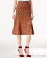 NY Collection Women's Printed A Line Skirt Rust Black S