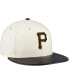 Men's Cream Pittsburgh Pirates Game Night Leather Visor 59FIFTY Fitted Hat