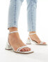 Фото #6 товара ASOS DESIGN Wide Fit Honeydew mid block heeled sandals in white