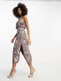 Фото #3 товара ASOS DESIGN floral geo embellished maxi dress with cold shoulder detail in mauve