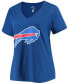 Women's Plus Size Josh Allen Royal Buffalo Bills Name Number V-Neck T-shirt