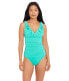 Фото #1 товара Lauren Ralph Lauren Beach Club Ruffle Surplice One-Piece Light Aqua Size 16