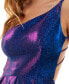 ფოტო #8 პროდუქტის Juniors' Strappy-Back Glitter-Finish Gown, Created for Macy's