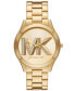 ფოტო #1 პროდუქტის Women's Slim Runway Three-Hand Gold-Tone Stainless Steel Watch 42mm