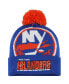 Фото #1 товара Men's Royal New York Islanders Punch Out Cuffed Knit Hat with Pom