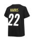 Фото #4 товара Women's Najee Harris Black Pittsburgh Steelers Plus Size Player Name and Number V-Neck T-shirt